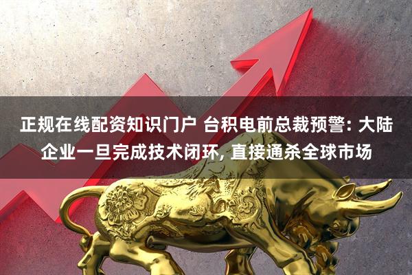 正规在线配资知识门户 台积电前总裁预警: 大陆企业一旦完成技术闭环, 直接通杀全球市场