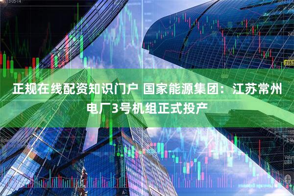 正规在线配资知识门户 国家能源集团:江苏常州电厂3号机组正式投产